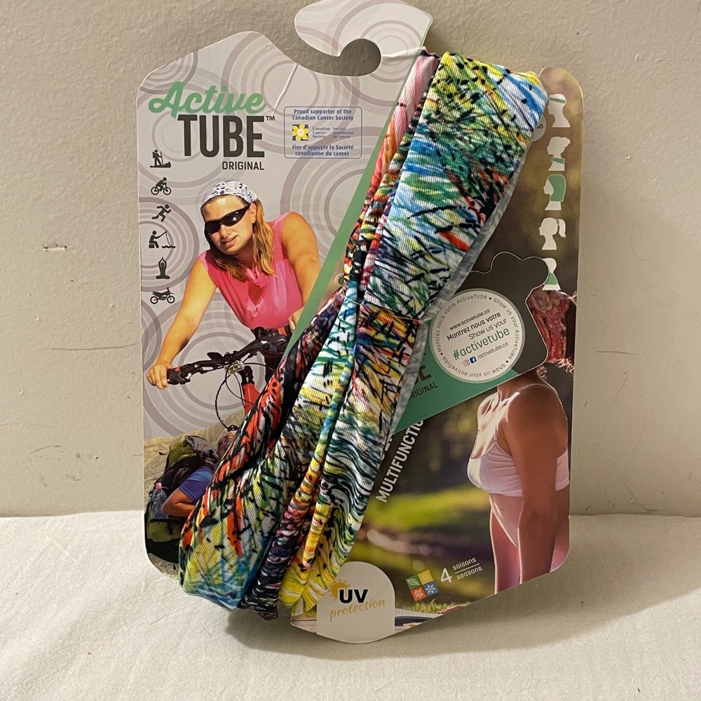 Active Tube Original Multifunction Headband Neck Gaiter Scarf Headwear Print NWT